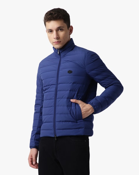 Buy EMPORIO ARMANI Polyester Regular Fit Jacket | Blue Color Men | AJIO LUXE