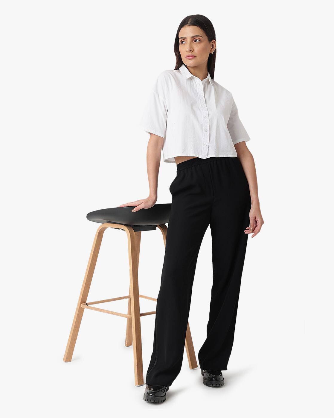 パンツ 2005ss emporio armani wide slacks 48 Buy EMPORIO ARMANI Women Flat Front Trousers | Black Color Women