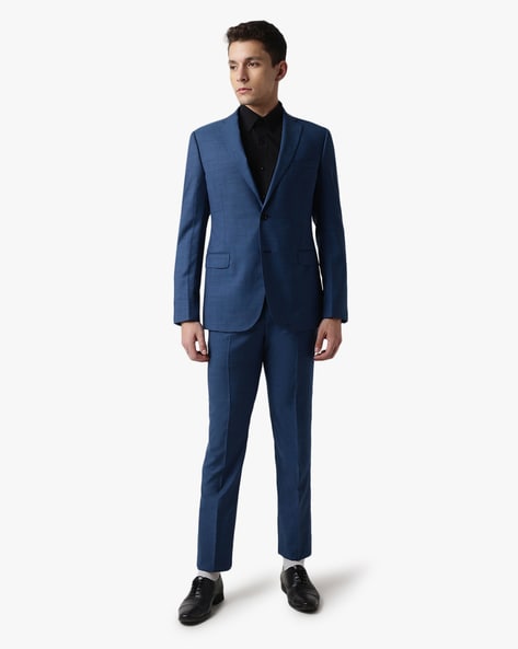 Buy EMPORIO ARMANI Woollen Regular Fit 2 Piece Suit Set Blue