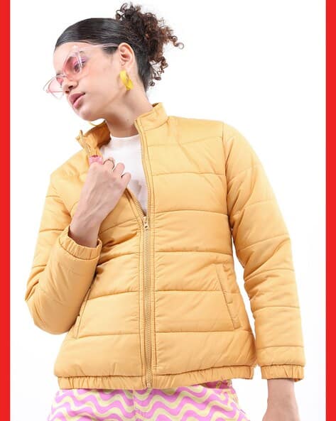 Zip-Front Puffer Jacket with Insert Pockets