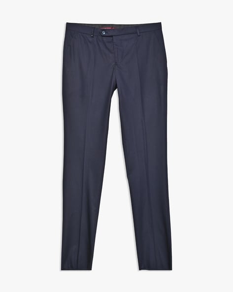 Black n Bianco Boys' Flat Front Slim Fit Trouser Pants in Light Blue