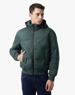 Buy EMPORIO ARMANI Polyester Regular Fit Jacket | Green Color Men | AJIO  LUXE