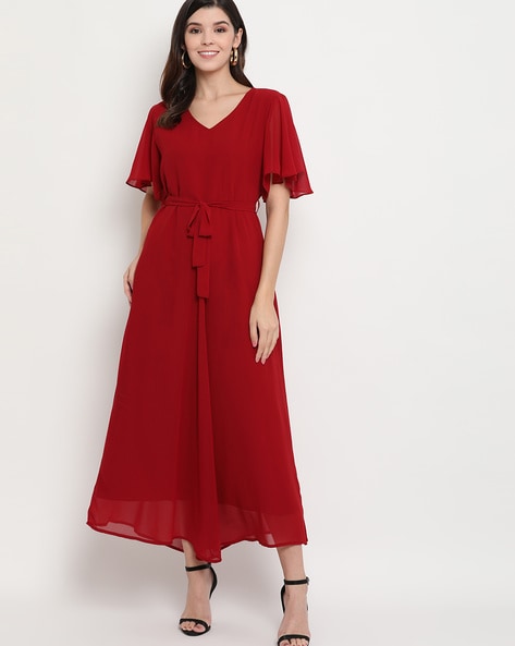 Dress with outlet butterfly sleeves