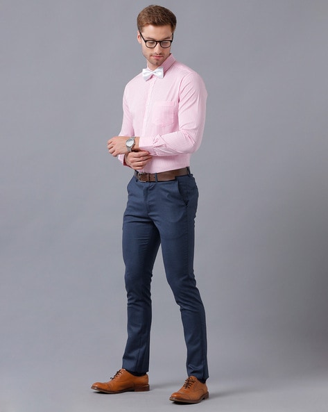 Buy Luxure By Louis Philippe Peach Cotton Slim Fit Printed Shirt for Mens  Online @ Tata CLiQ