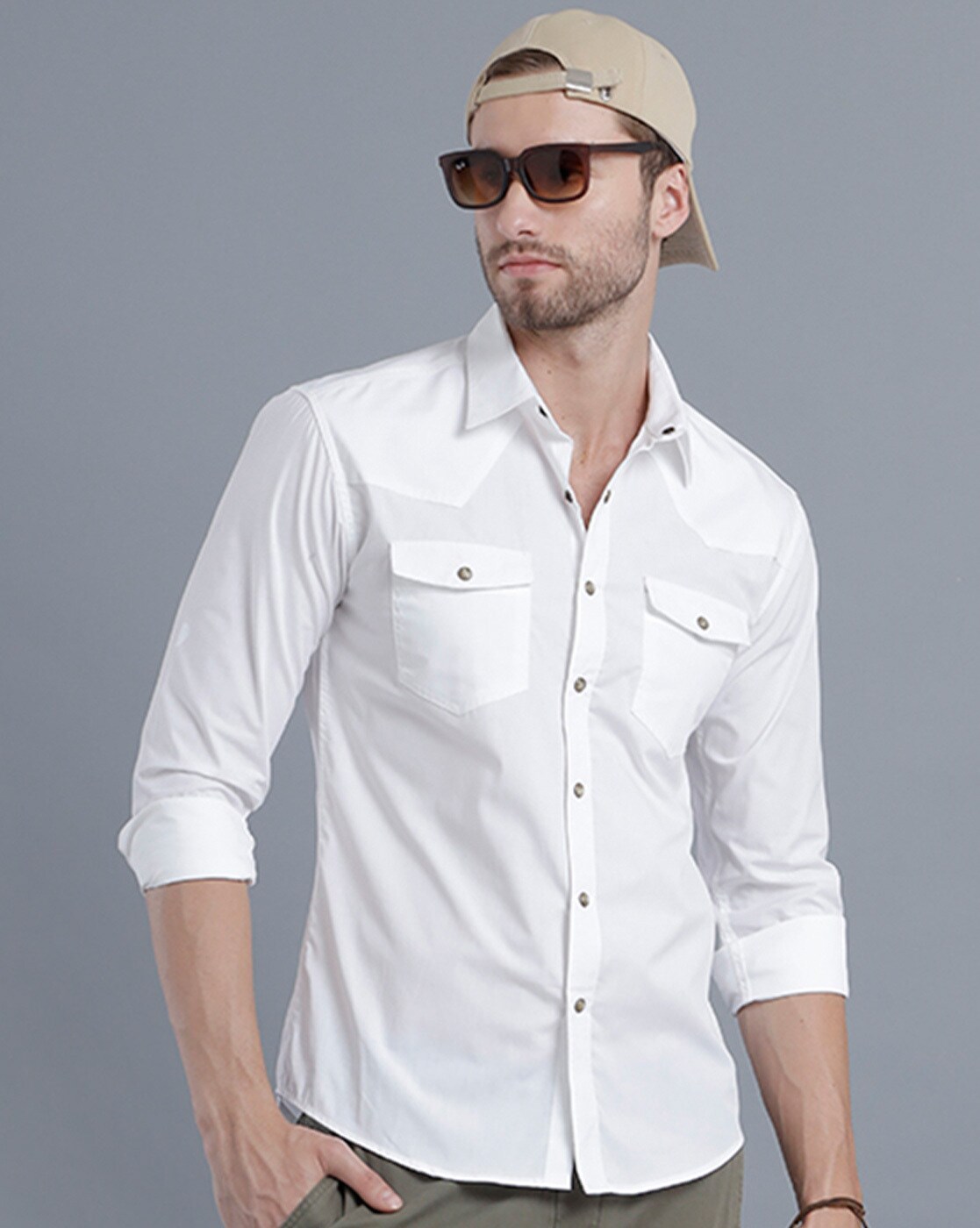 mens white shirt with pocket