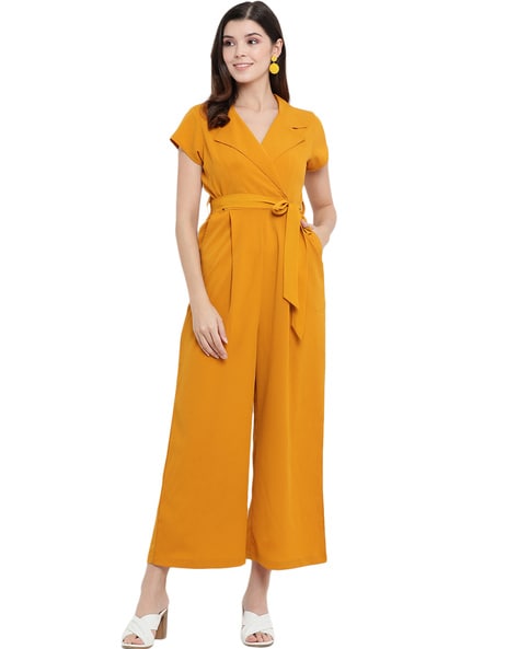 Buy Mustard Yellow Jumpsuits Playsuits for Women by Thread Muster Online Ajio