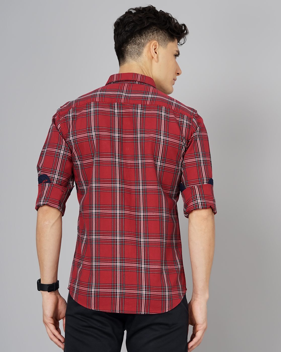 Buy Black & White Graphic Check Slim Fit Casual Shirt Online at Muftijeans