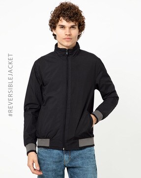 dark grey harrington jacket