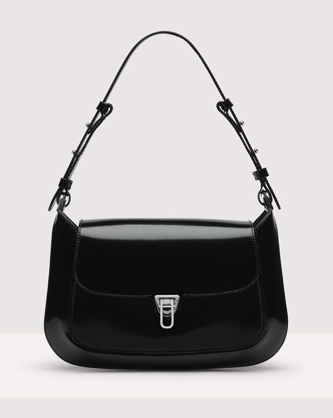 Faux Patent Leather Crossbody Bag