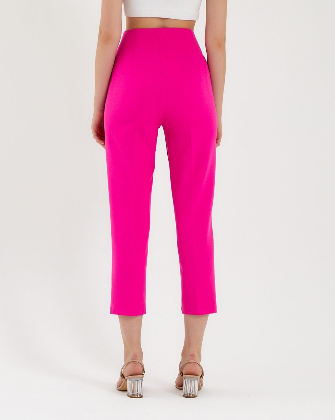 Pink High Waist Wide Leg Trousers | TALLY WEiJL Germany