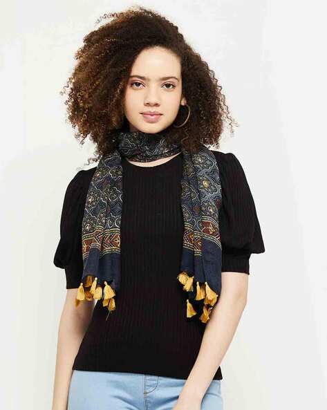 Abstract Print Scarf with Tessals Price in India