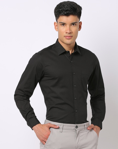 John Players Spread-Collar Cotton Shirt