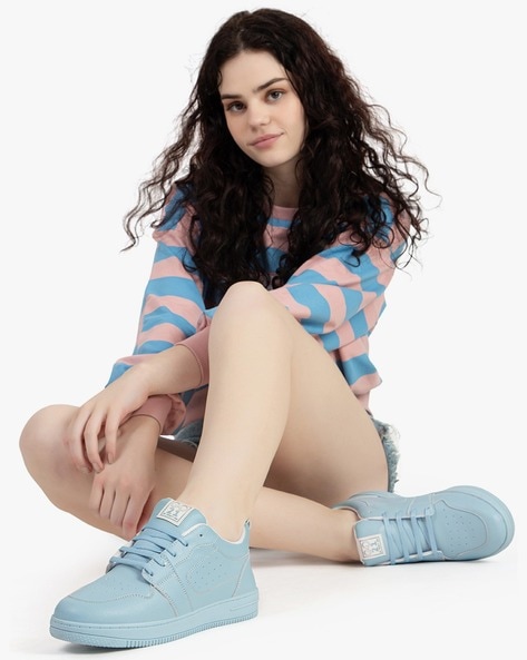 Buy Sky Blue Sneakers for Women by GO21 Online