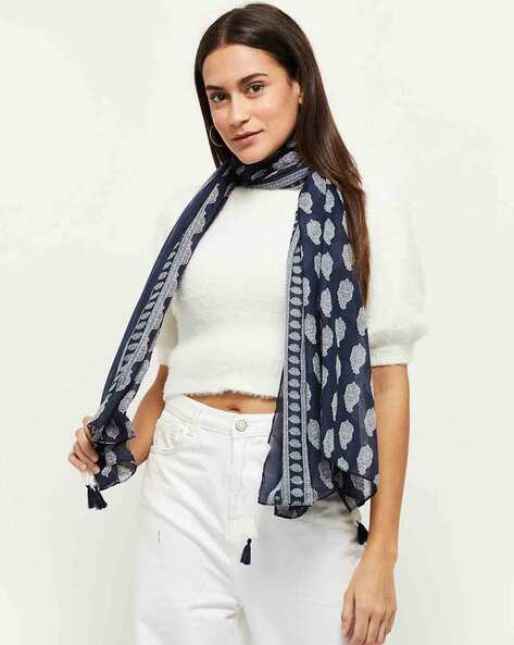 Printed Tassel Detailed Scarf Price in India