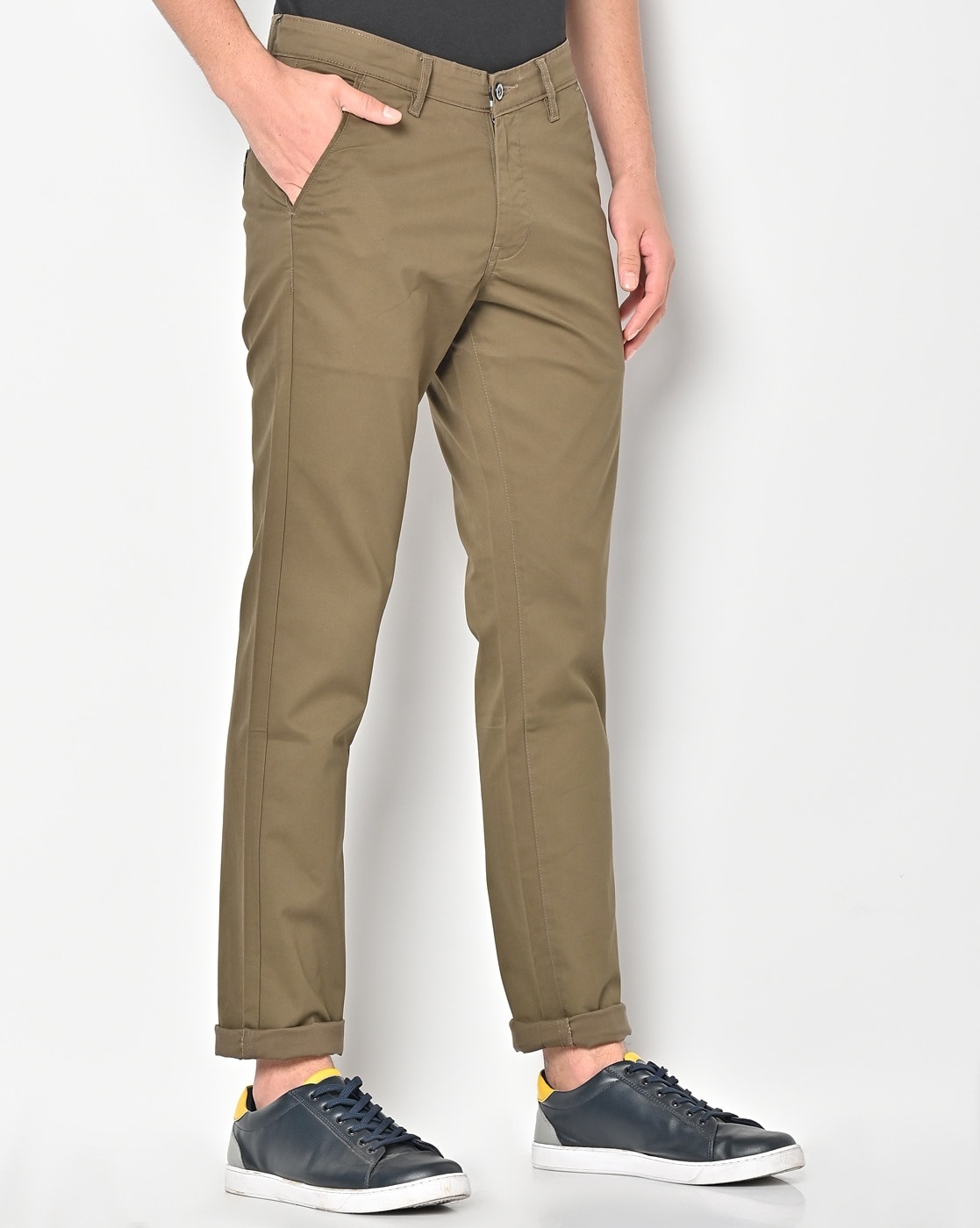 Buy Olive Green Trousers & Pants for Men by Mentoos Online | Ajio.com