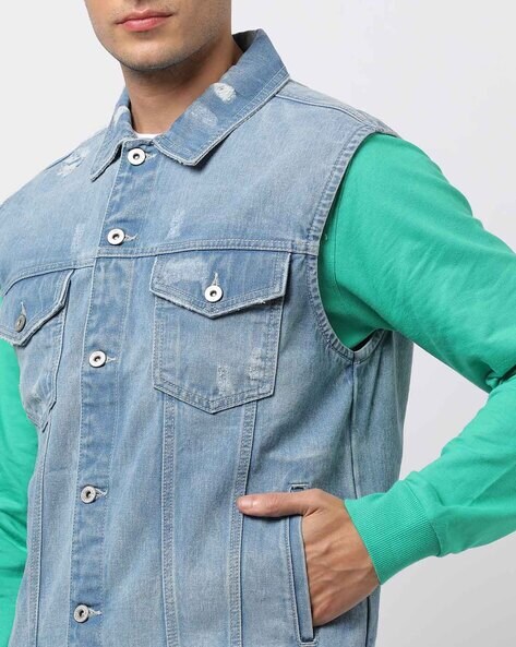2022 Ripped Jean Jacket Men's Denim Vest Hip Hop Jean Coats Waistcoat Men  Cowboy Brand Sleeveless Jacket Male Tank Plus Size 6XL - Price history &  Review | AliExpress Seller - FAVOCENT