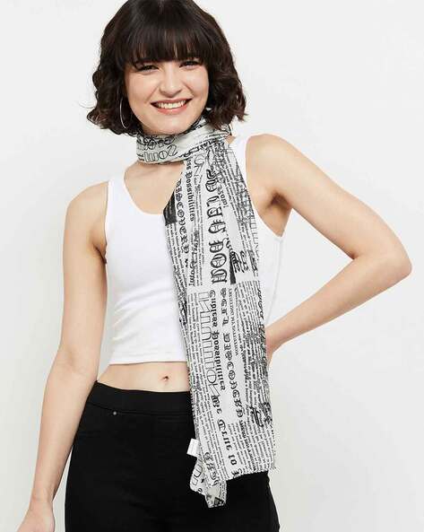 Typographic Print Scarf Price in India