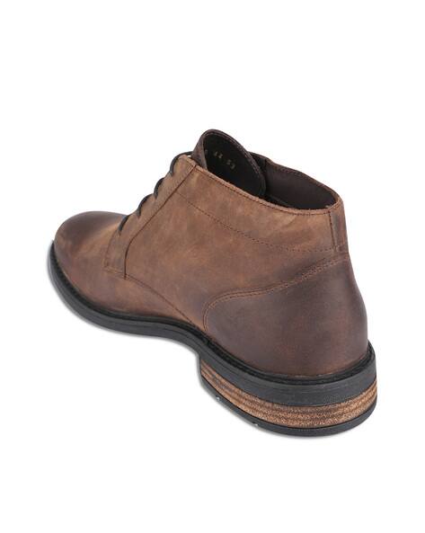 Geox Men's Terence Ankle Boot - Breathable Leather Boots With Side Zip & Lace Closure