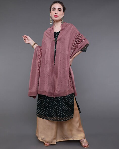 Sequence Work Ethnic Winter Shawl Price in India