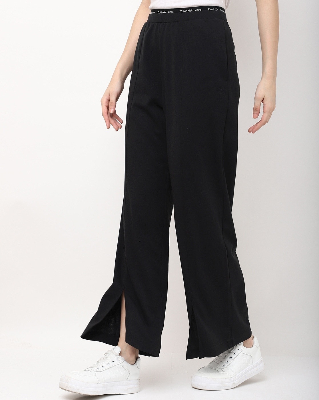Calvin Klein Women's Mid Rise Wide-leg Pants In Fog | ModeSens