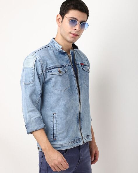 Zip-Front Denim Jacket