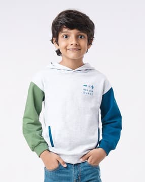 ed-a-mamma Sustainable Colourblock Hoodie with Welt Pockets-picture-48