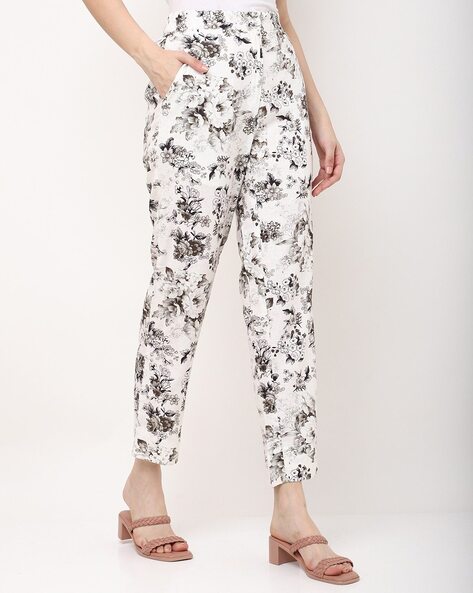 Buy PRINTED BLACK CASUAL FLARED PANTS for Women Online in India