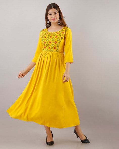 Sangeet Wear Digital Print Readymade Long Anarkali Style Gown In Art S
