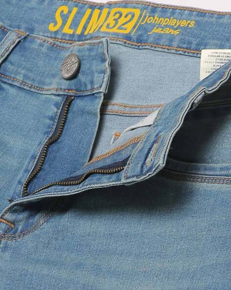 Mid-Wash Slim Fit Jeans