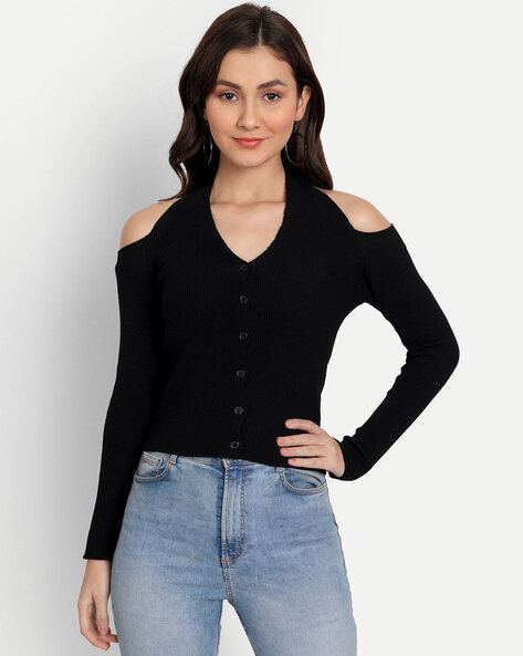 Buy Black Sweaters Cardigans for Women by IKI CHIC Online Ajio