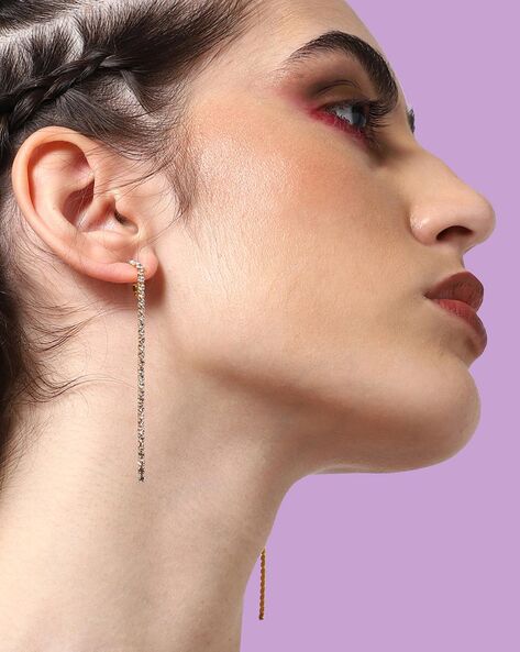 Threader Earrings, Dangle Earrings, String Earrings - Etsy | Kette  ohrringe, Etsy ohrringe, Kette rosegold
