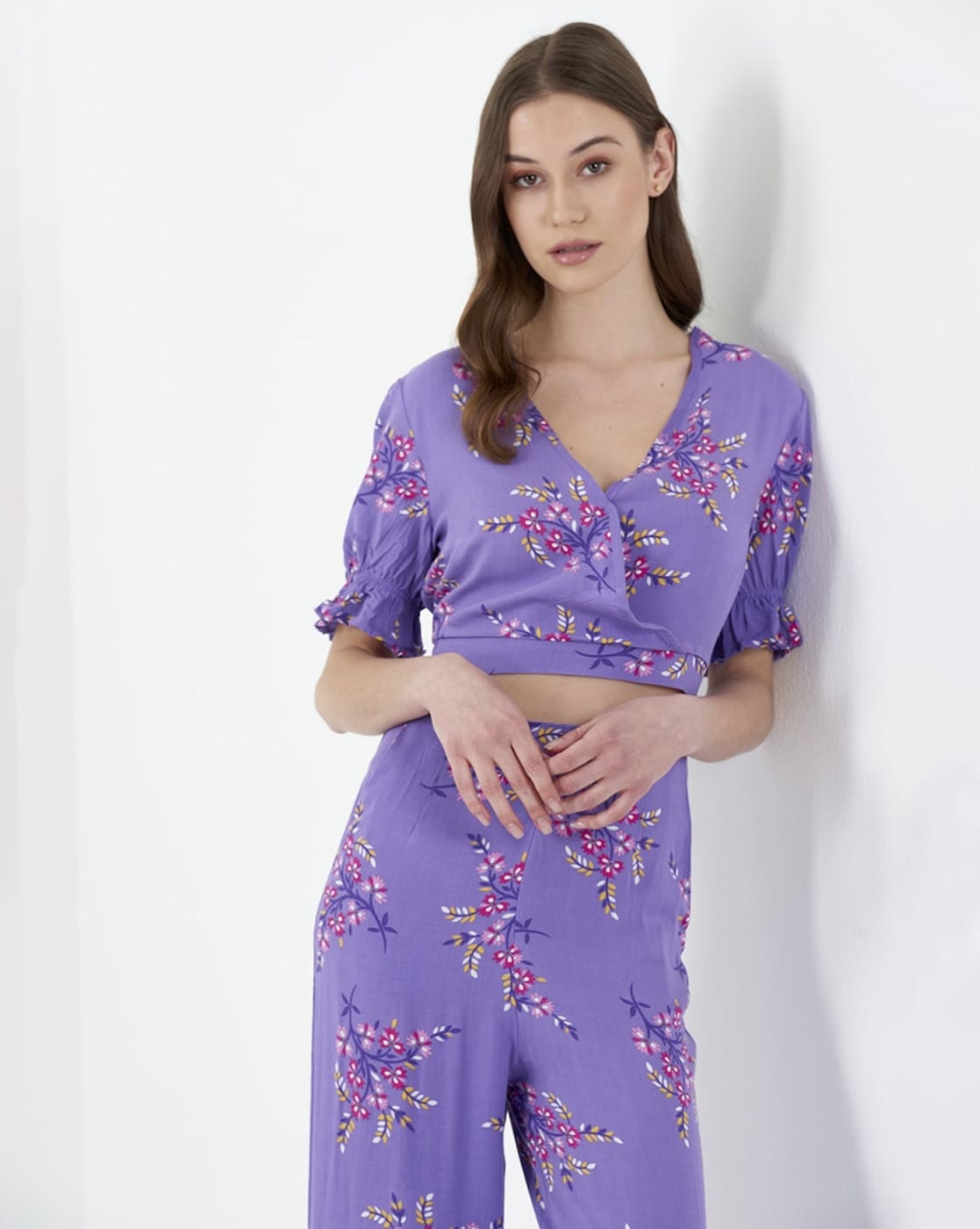 Floral Printed Purple Girls Track Pant and Top, Waist Size: 28.0 at best  price in New Delhi