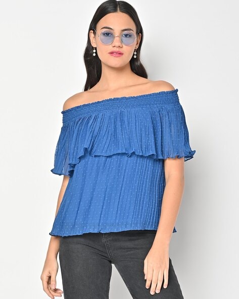 Ajio off shoulder online tops