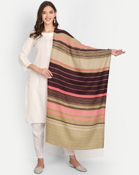 Striped Woolen Stole Price in India