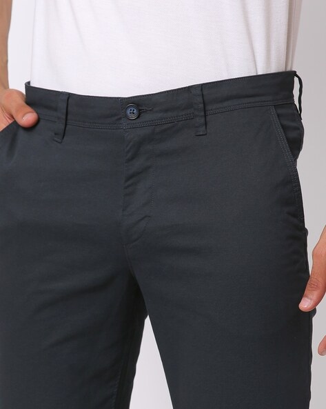 ASOS DESIGN slim chino shorts in navy