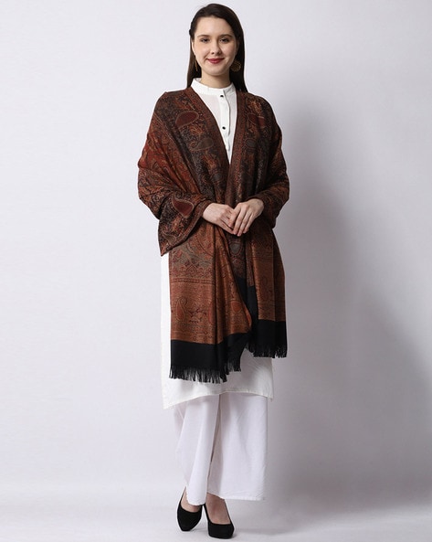 Paisley Pattern Shawl woth Fringe Hems Price in India