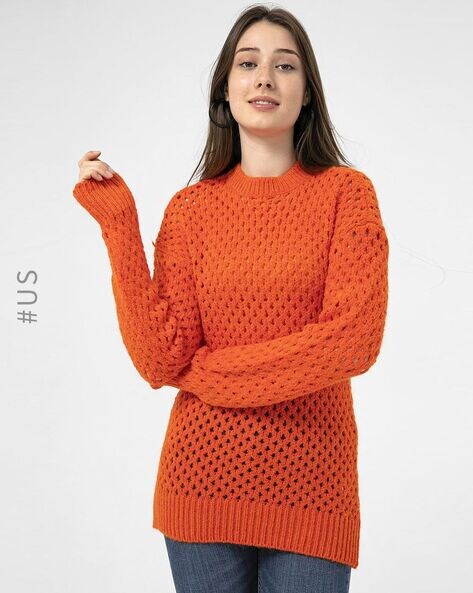 Buy Wknd Pointelle-Knit Round-Neck Pullover at Redfynd
