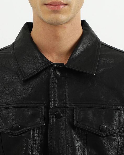 BENETTON Mens Faux Leather Bomber Jacket UK 36 Small Black Polyurethane |  Vintage & Second-Hand Clothing Online | Thrift Shop
