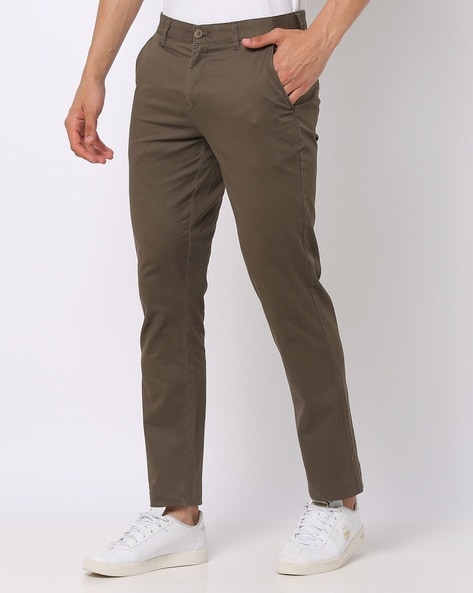 Buy Arrow Mid Rise Twill Solid Formal Trousers - NNNOW.com