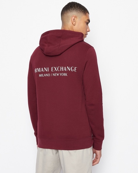 Armani exchange logo hoodie sale