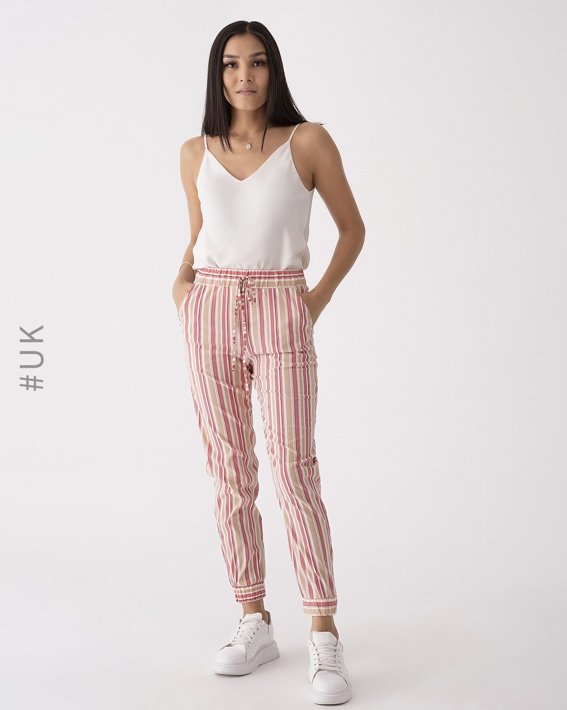 Striped discount joggers womens