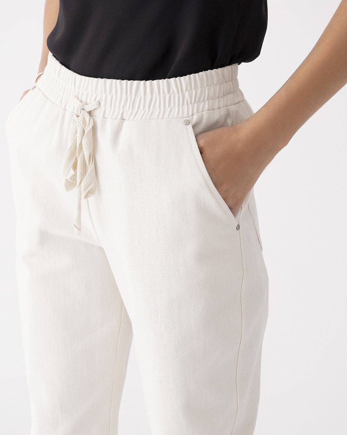 Buy Ecru Trousers & Pants for Women by ProEarth Online