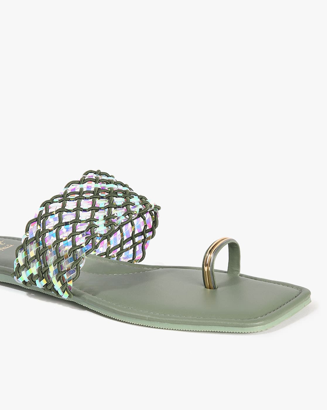 Pedro Garcia Vilon Crystal Toe-Ring Flat Sandals | Neiman Marcus