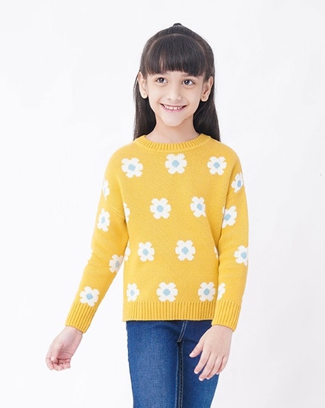 Buy Yellow Sweaters Cardigans for Girls by Ed A Mamma Online