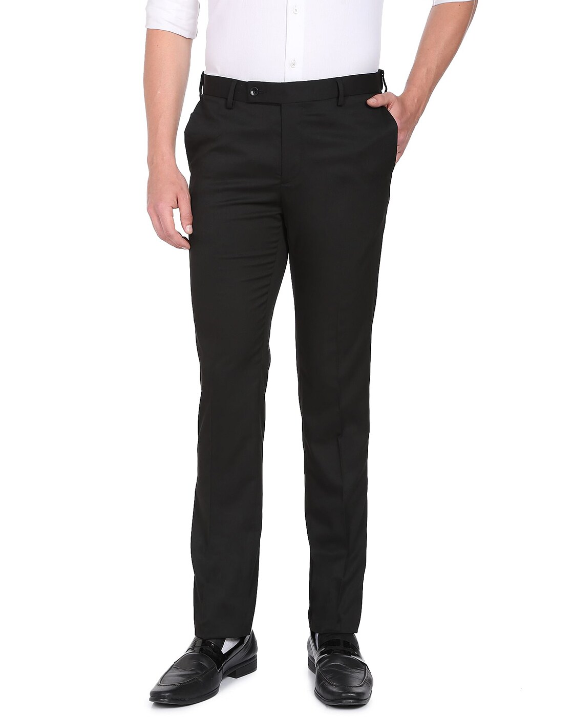 Arrow Newyork Slim Fit Men Black Trousers  Buy Arrow Newyork Slim Fit Men  Black Trousers Online at Best Prices in India  Flipkartcom