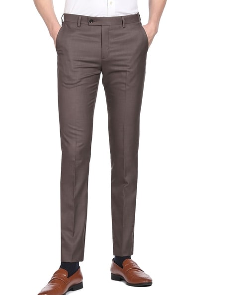Buy online Grey Solid Flat Front Formal Trouser from Bottom Wear for Men by  Arrow for ₹1400 at 50% off | 2024 Limeroad.com