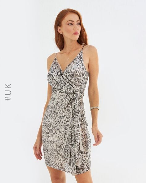 Animal print strappy outlet dress