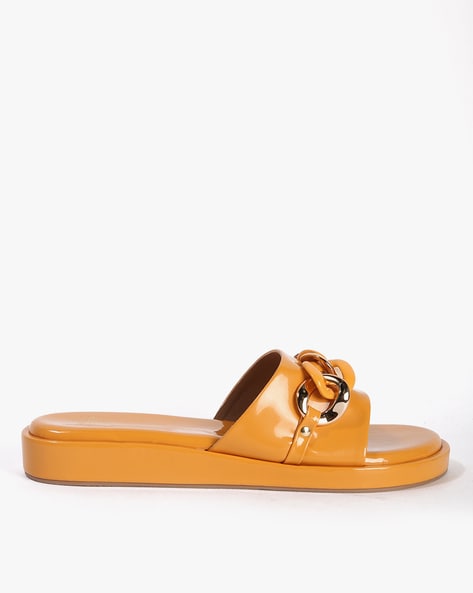 Mustard best sale slide sandals