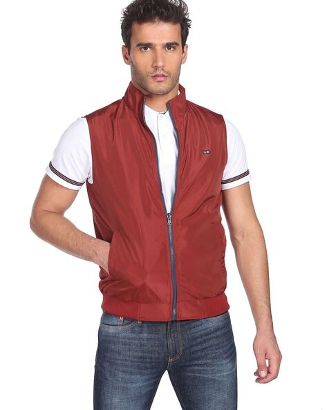 Buy Arrow Sports Stand Collar Solid Jacket - NNNOW.com