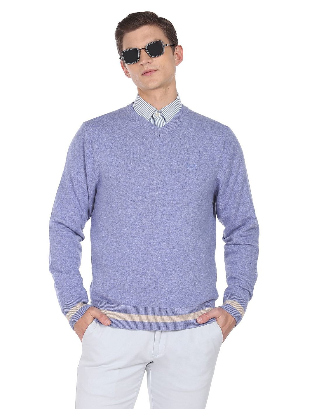 Peru Unlimited Pima Cotton Crew Neck Sweater - Light Lavender - Vavra's  Menswear